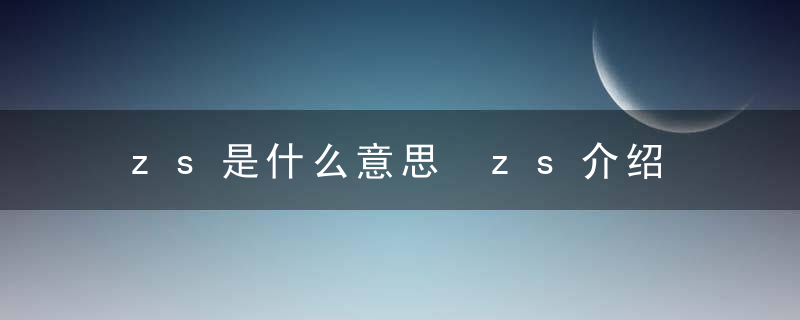 zs是什么意思 zs介绍